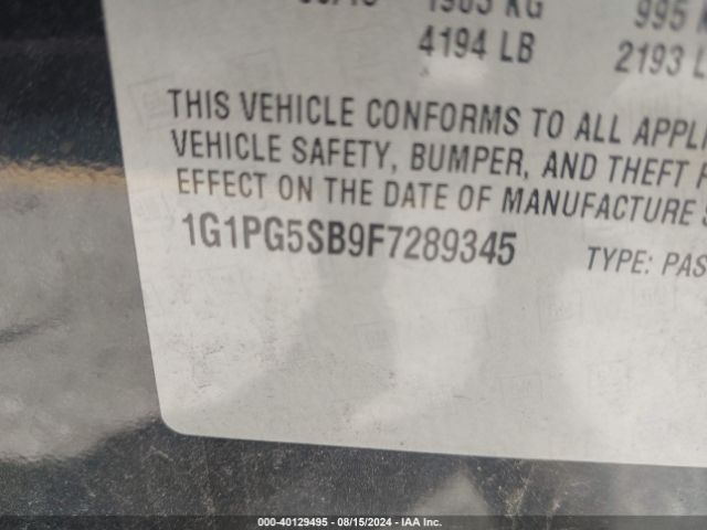 1G1PG5SB9F7289345 Chevrolet CRUZE LTZ