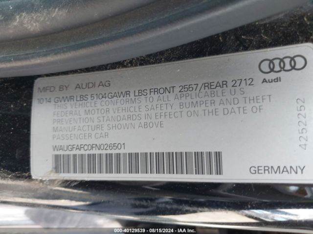 WAUGFAFC0FN026501 Audi A6 2.0t Premium