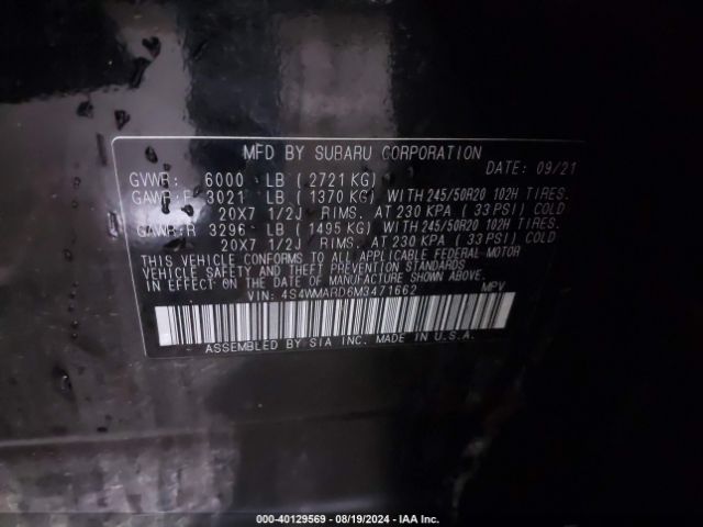 4S4WMARD6M3471662 Subaru Ascent Touring