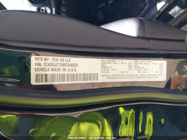 1C4SDJCT6MC545536 Dodge Durango R/t Awd