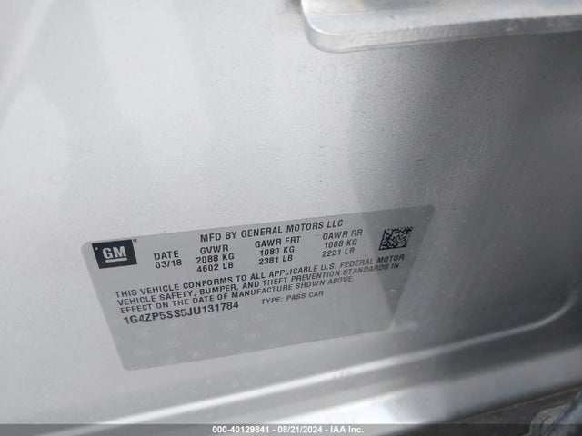 1G4ZP5SS5JU131784 Buick Lacrosse Essence