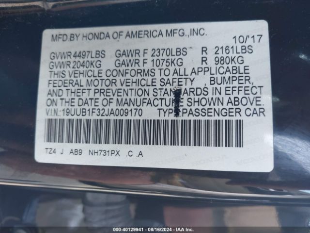19UUB1F32JA009170 Acura TLX