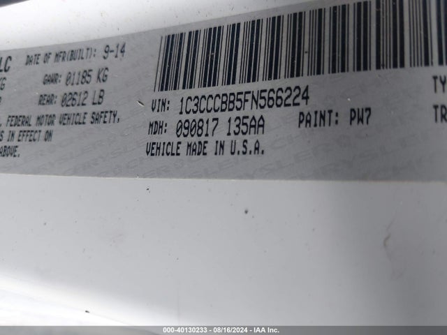 1C3CCCBB5FN566224 Chrysler 200 S