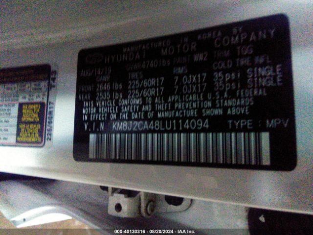 KM8J2CA48LU114094 Hyundai TUCSON SE
