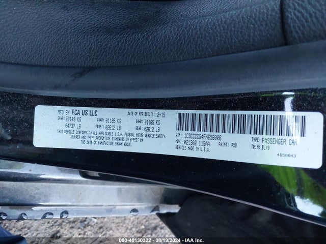 Chrysler 200 C 2015 1C3CCCCG4FN656006 Image 9