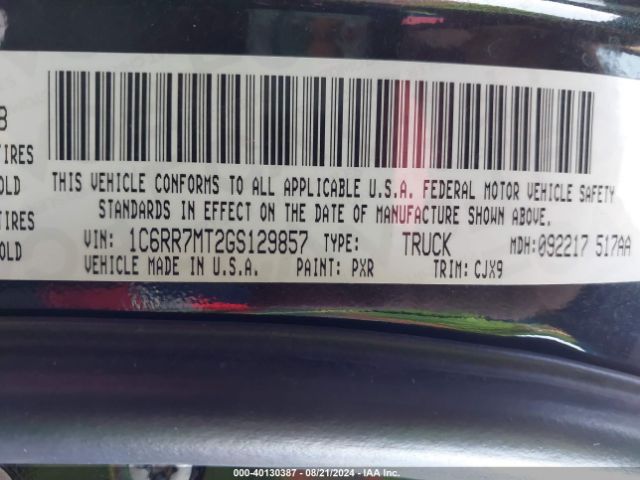 1C6RR7MT2GS129857 RAM 1500 Sport
