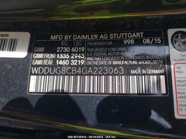 WDDUG8CB4GA223063 Mercedes-Benz S 550