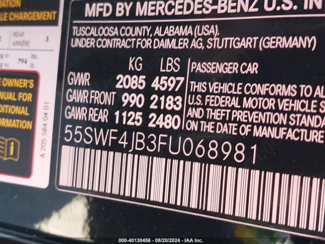 55SWF4JB3FU068981 Mercedes-Benz C 300 Luxury/sport