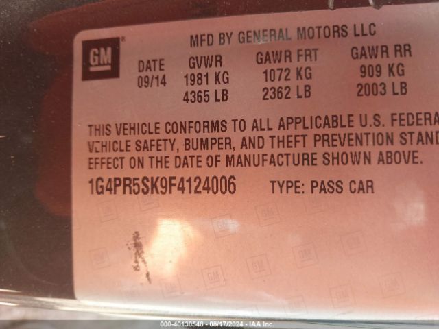 1G4PR5SK9F4124006 Buick Verano Convenience Group