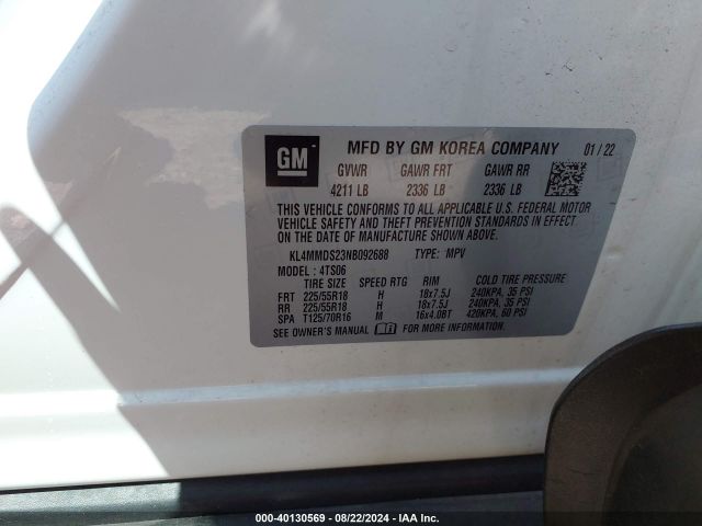 KL4MMDS23NB092688 Buick Encore Gx Fwd Select