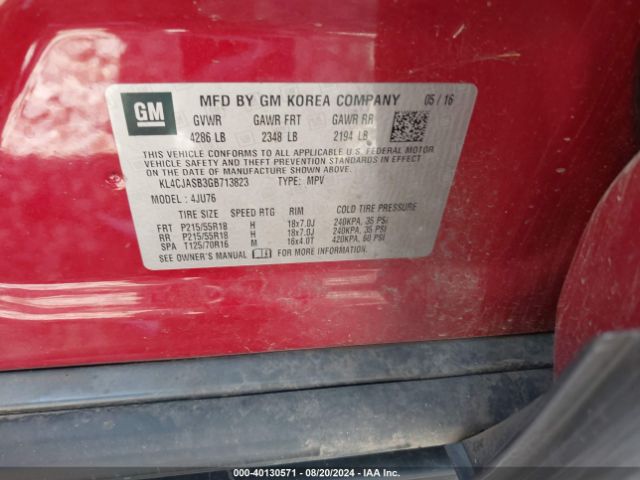 KL4CJASB3GB713823 Buick Encore