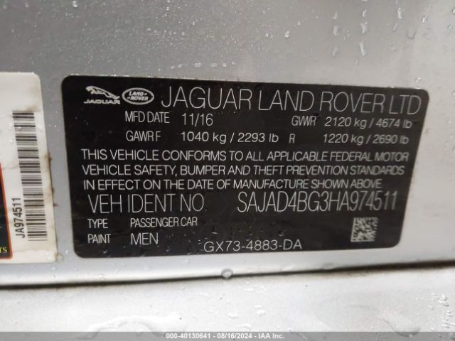 SAJAD4BG3HA974511 Jaguar Xe 25t Premium