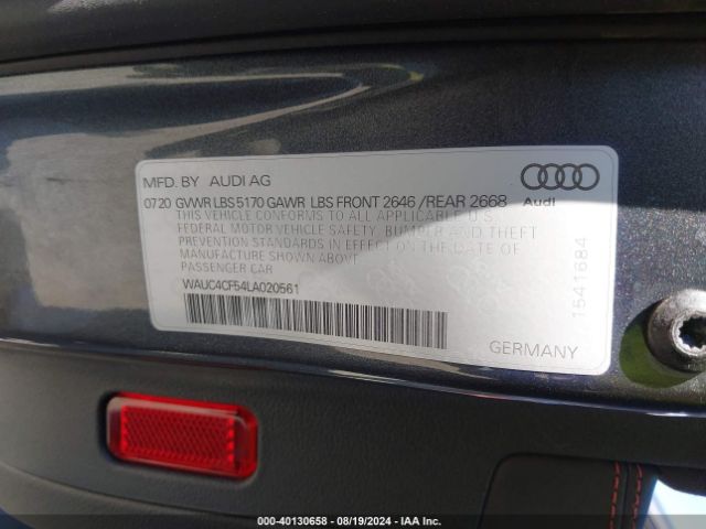 WAUC4CF54LA020561 Audi S5 Sportback Premium Plus Tfsi Quattro Tiptronic