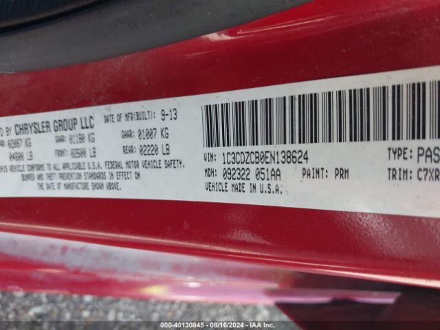 1C3CDZCB0EN138624 Dodge Avenger Sxt