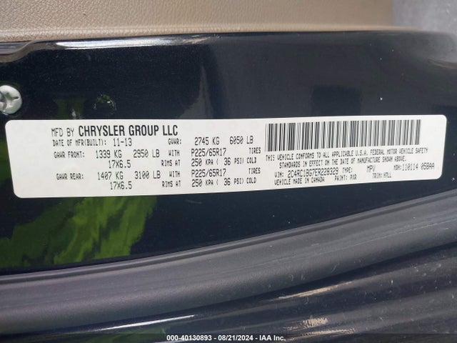 Chrysler Town & Country Touring 2014 2C4RC1BG7ER228329 Image 9
