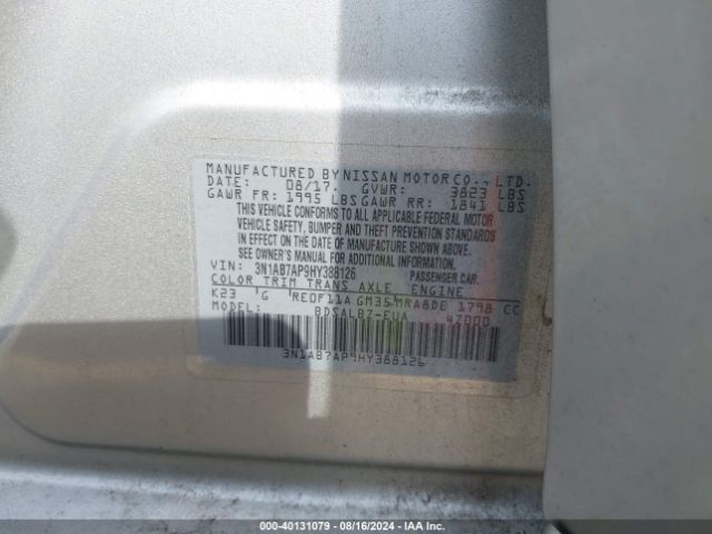 3N1AB7AP9HY388126 Nissan SENTRA S