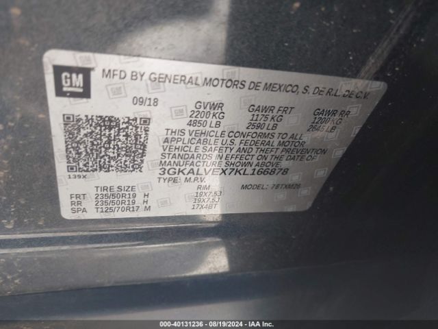 3GKALVEX7KL166878 GMC Terrain Slt