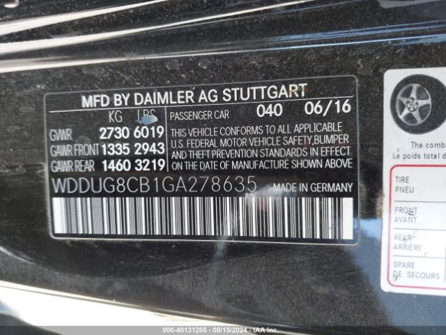 WDDUG8CB1GA278635 Mercedes-Benz S 550