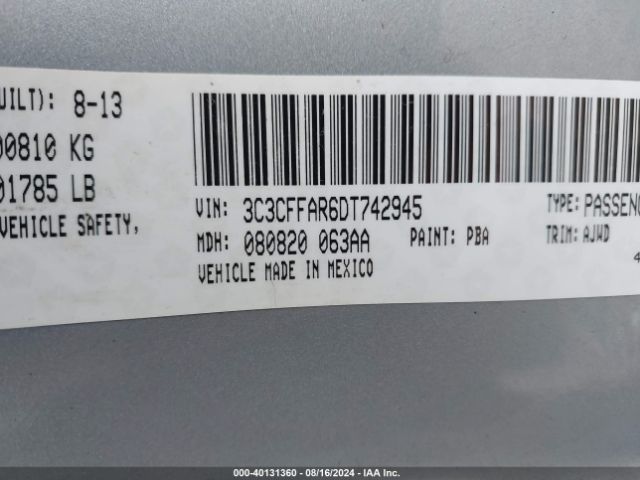 2013 FIAT 500 3C3CFFAR6DT742945 Photo 8