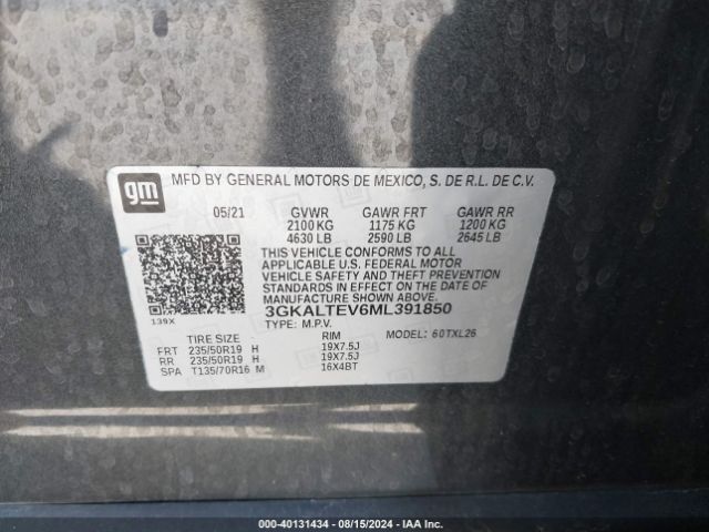 3GKALTEV6ML391850 GMC Terrain Awd Sle