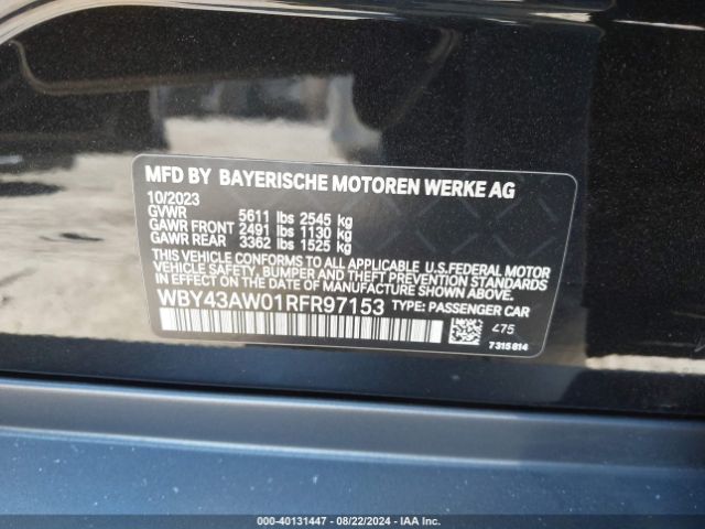 WBY43AW01RFR97153 BMW I4 Edrive35