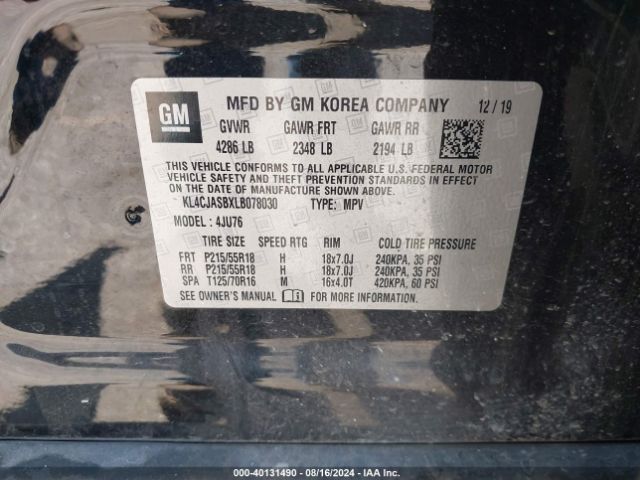 KL4CJASBXLB078030 Buick Encore Fwd Preferred