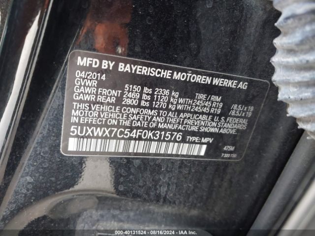 5UXWX7C54F0K31576 BMW X3 Xdrive35i