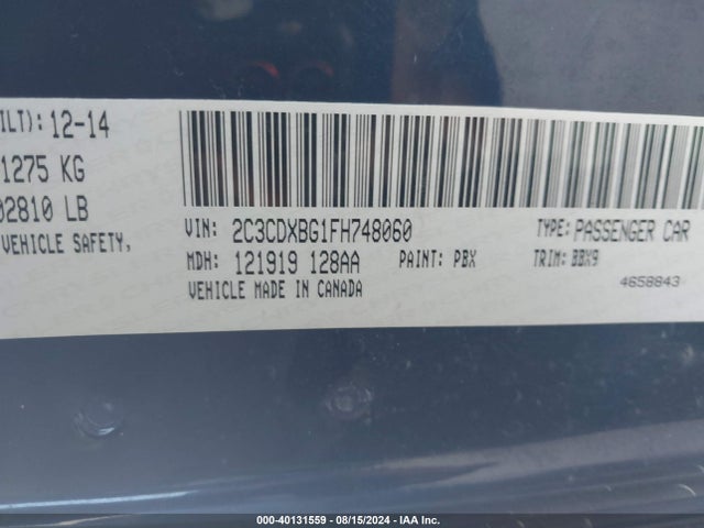 Dodge Charger Se 2015 2C3CDXBG1FH748060 Image 8