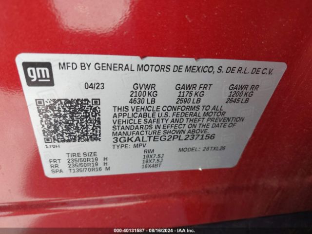 3GKALTEG2PL237156 GMC Terrain Awd Sle