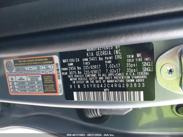 5XYRG4JC4RG293833 KIA SORENTO LX