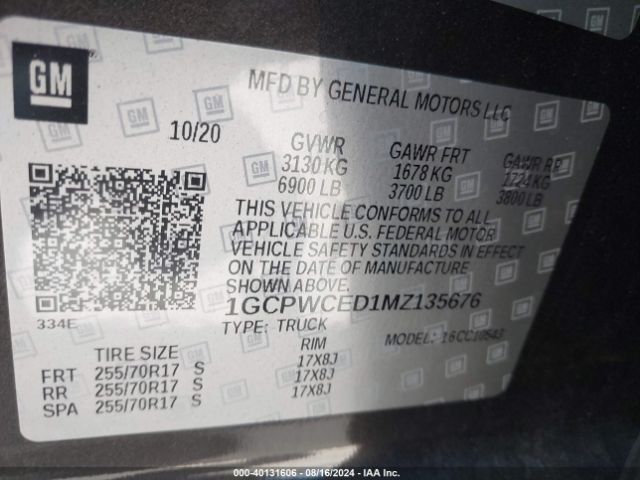 1GCPWCED1MZ135676 Chevrolet Silverado 1500 2wd  Short Bed Lt