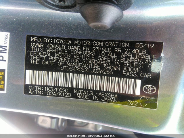 Toyota COROLLA SE 2020 JTDS4RCEXLJ026256 Image 9