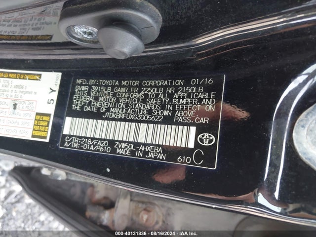 Toyota Prius Two 2016 JTDKBRFUXG3005622 Image 9