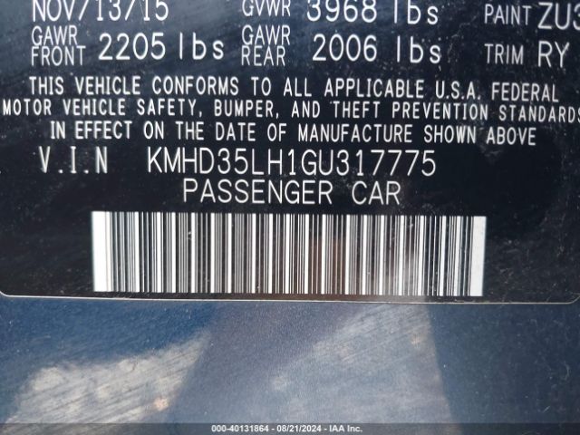 KMHD35LH1GU317775 Hyundai ELANTRA GT
