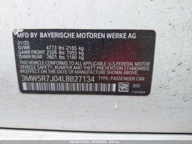 3MW5R7J04L8B27134 BMW 330i Xdrive