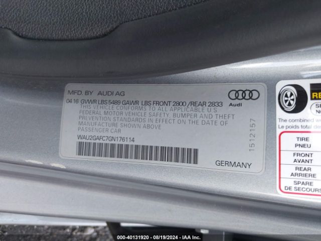 WAU2GAFC7GN176114 Audi A7 3.0t Premium Plus