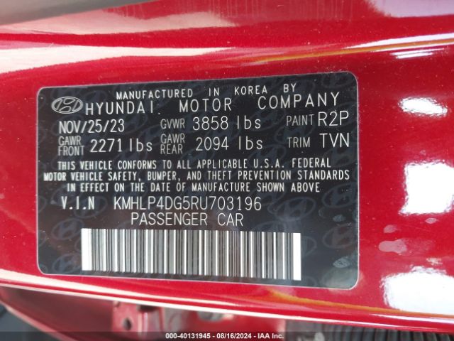 KMHLP4DG5RU703196 Hyundai Elantra Limited