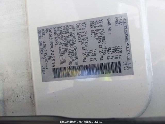 Nissan Pathfinder Platinum 4wd 2023 5N1DR3DK0PC205844 Image 9