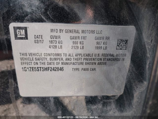 1G1ZE5ST5HF242846 Chevrolet MALIBU 1LT
