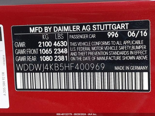 WDDWJ4KB5HF400969 Mercedes-Benz C 300 4matic