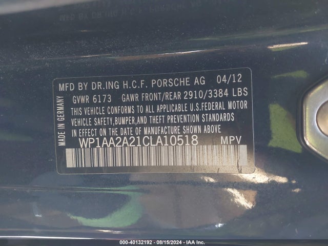 2012 PORSCHE CAYENNE WP1AA2A21CLA10518 Photo 8