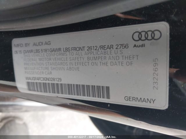 WAUGFAFC3GN028129 Audi A6 2.0t Premium Plus