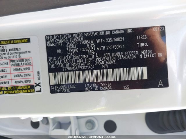 2T2BAMBA1PC021437 Lexus Rx 350 Luxury