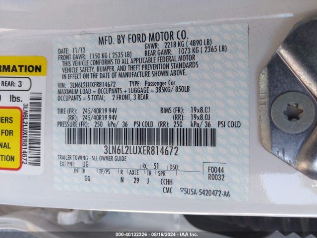 3LN6L2LUXER814672 Lincoln MKZ HYBRID