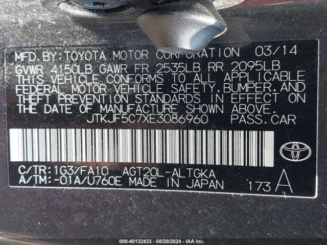 JTKJF5C7XE3086960 Scion TC