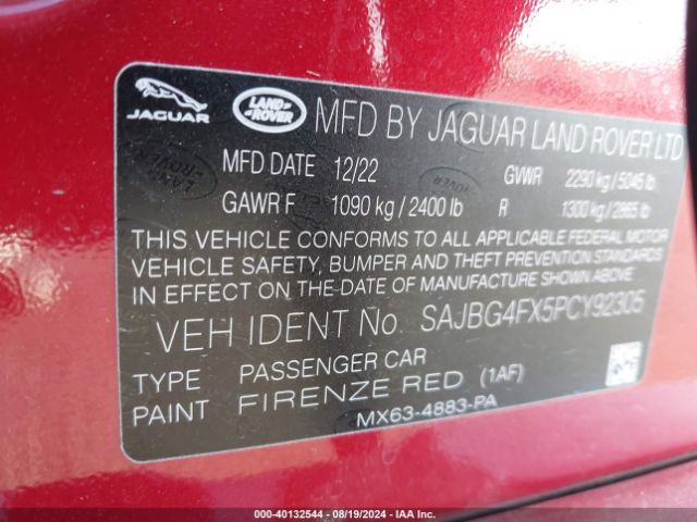 2023 JAGUAR XF SAJBG4FX5PCY92305 Photo 8