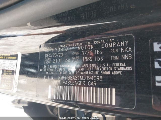 KMHRB8A31MU094098 Hyundai Venue Se