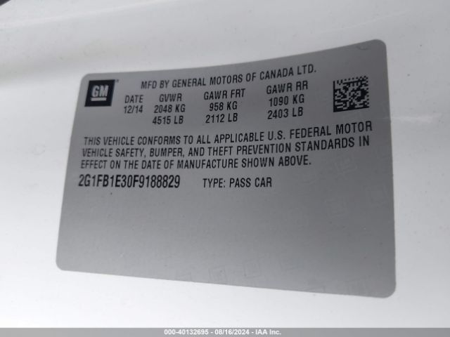 2G1FB1E30F9188829 Chevrolet Camaro 2ls