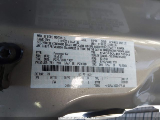 1FADP5CU4GL107642 Ford C-max Energi Sel