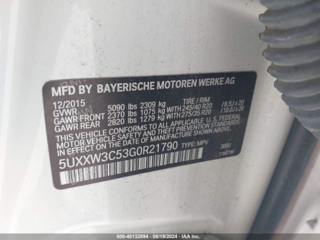 5UXXW3C53G0R21790 BMW X4 Xdrive28i